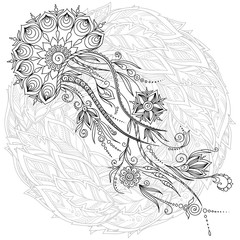 Abstract graphic illustration of jellyfish in vector .