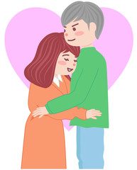 Obraz premium 抱き合うカップル