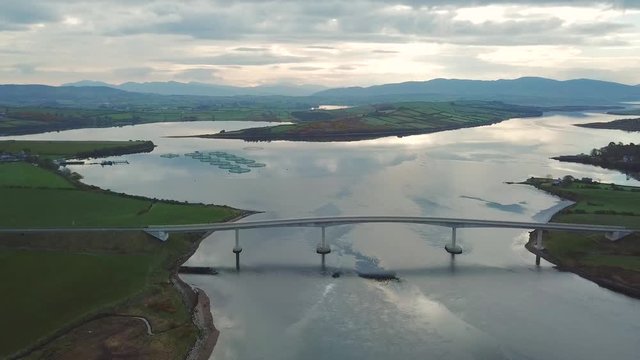 aerial view of Harry Blaney Bridge, Co. Donegal, Ireland