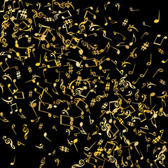 Musical Signs. Modern Background with Notes. Vector Element for Musical Poster, Banner, Advertising, Card. Minimalistic Simple Background.