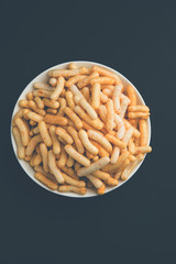 Kaddu or Pumpkin Kheer Or Bhoplyachi Kheer in Marathi and gummadikaya payasam in Telugu, Garnished with dry fruits. served in a bowl over moody background. Selective focus