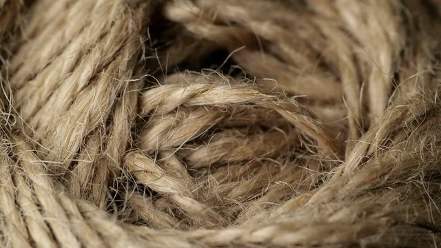 Jute burlap rustic twine string rope cord. Close up.
