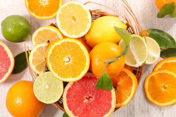 assortment of colorful citrus fruit