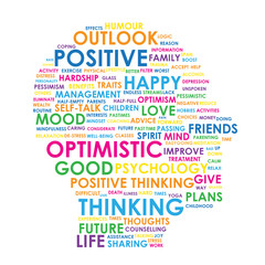 Obraz premium POSITIVE THINKING colourful tag cloud