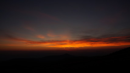 A colorful sunset on a mountain