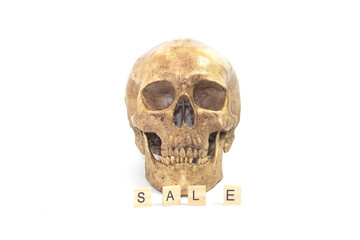 Sale Concept halloween. Skulls