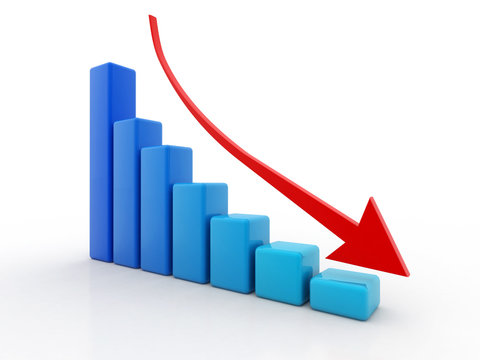 3d illustration Financial crisis concept, Economic Crisis. Business concept. isolated in white background