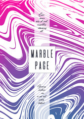 Modern Marble Cover Design for your Business with Abstract Lines. Futuristic Poster, Flyer, Layout with Liquid Pattern for Branding, Identity, Annual Report. Vector minimalistic brochure. Luxury.