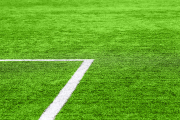 A football field with white marks