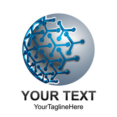 Creative abstract digital sphere technology vector logo design template element. Web Network Internet business Logotype concept circle icon.