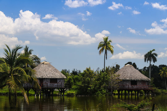 Thatched cottages in Cuba