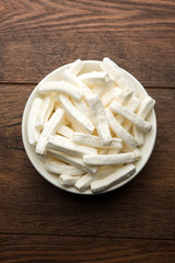 Kaddu or Pumpkin Kheer Or Bhoplyachi Kheer in Marathi and gummadikaya payasam in Telugu, Garnished with dry fruits. served in a bowl over moody background. Selective focus