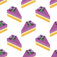 seamless pattern piece of sweet cake