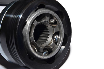 detail for the repair of a machine, a product made of metal, a spare part on a white background,