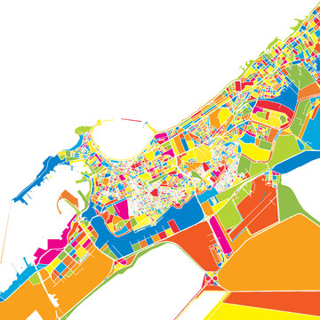 Alexandria, Egypt, colorful vector map