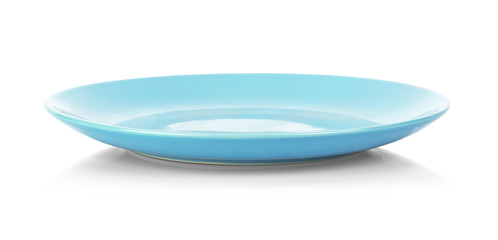 Blue plate isolated on white background