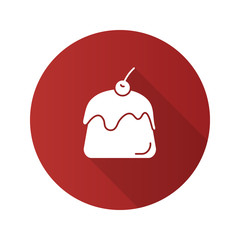Pudding flat design long shadow glyph icon