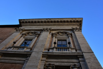 Rome. Statues and details of Piazza of Campidoglio.