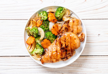 griled chicken breast steak with vegetable