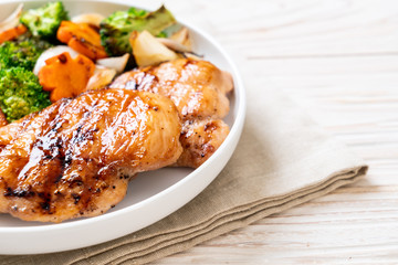 griled chicken breast steak with vegetable