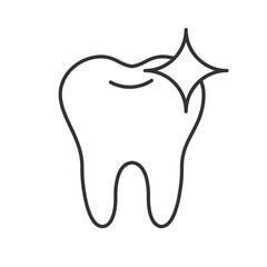 Healthy shining tooth linear icon