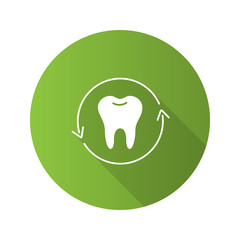 Teeth restoration flat design long shadow glyph icon