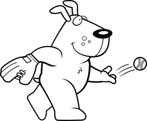 Cartoon Dog Baseball
