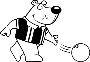Cartoon Bear Bowling