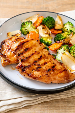 griled chicken breast steak with vegetable