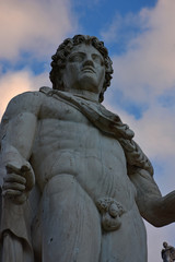 Rome. Panorama, statues and details of Piazza of Campidoglio.