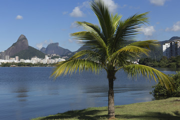 Fototapeta na wymiar Rodrigo de Freitas Lagoon in Rio de Janeiro Brazil.