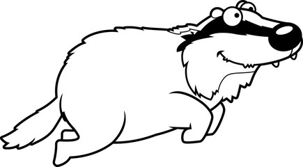 Cartoon Badger Jumping