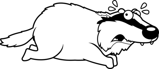 Cartoon Badger Running Away