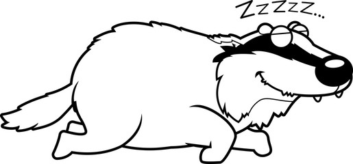 Cartoon Badger Sleeping
