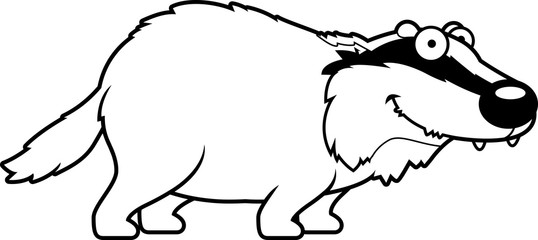 Cartoon Badger Smiling