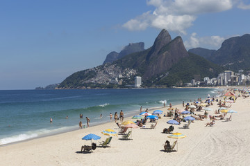 Fototapeta na wymiar Ipanema beach in Rio de Janeiro Brazil.