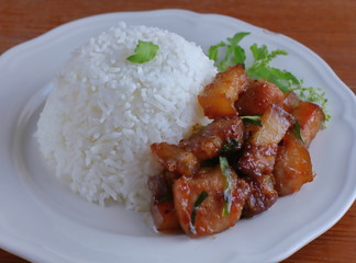sweet pork with rice