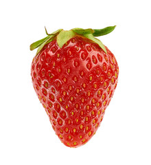 ripe strawberry on white background
