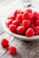 Bowl Of Organic Raspberries
