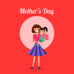 Mothers Day Poster with Woman and Little Girl