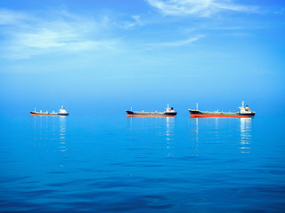 Big international cargo ship for industrial import and export