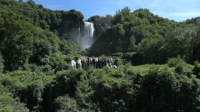 Marmore falls, Cascata delle Marmore, in Umbria, Italy. The tallest man-made waterfall in the world.