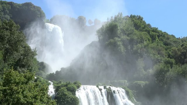 Marmore falls, Cascata delle Marmore, in Umbria, Italy. The tallest man-made waterfall in the world.
