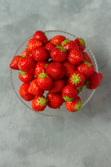 Fresh strawberries on a glas plate, plateau. Isolated.