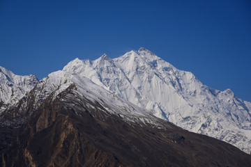 Rakaposhi is a high and beautiful mountain in the Karakoram Mountains of Pakistan.