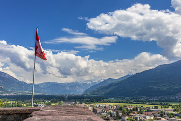 Mountains view in Alps. Swiss landscape