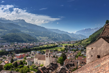 Mountains view in Alps. Swiss landscape