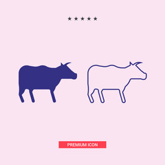 Buffalo icon isolated on white background. Vector art.