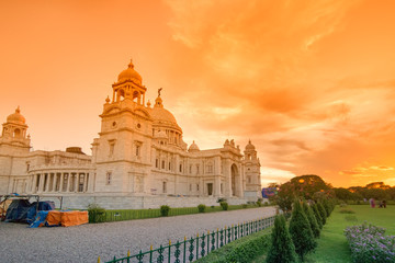 Fototapeta premium Sunset at Victoria Memorial, Kolkata