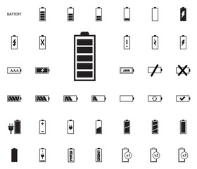 Battery vector illustration icons set.